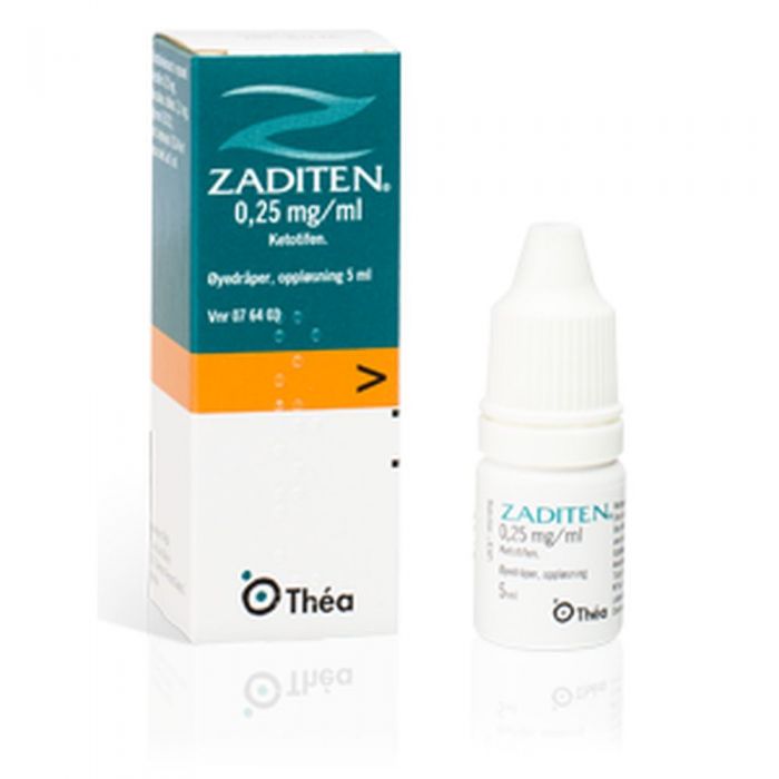 Zaditen øyedråper 0,25 mg/ml 5 ml