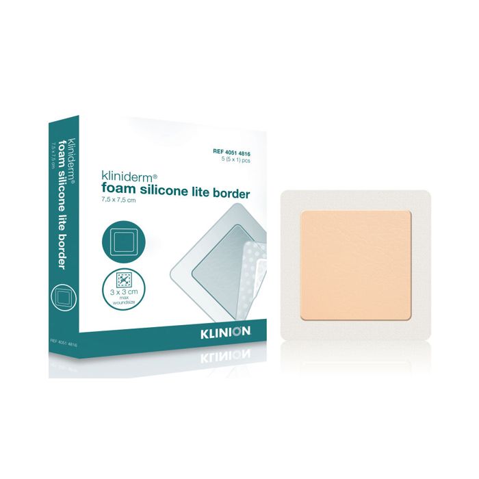 Kliniderm Silicone Lite Border 7,5x7,5, skumbandasje