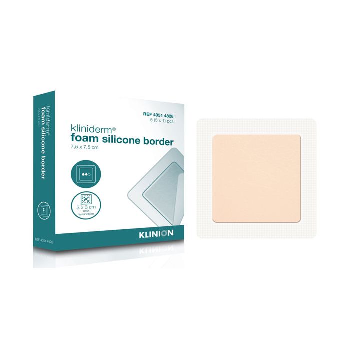 Kliniderm Silicone border 7,5x7,5cm, skumbandasje