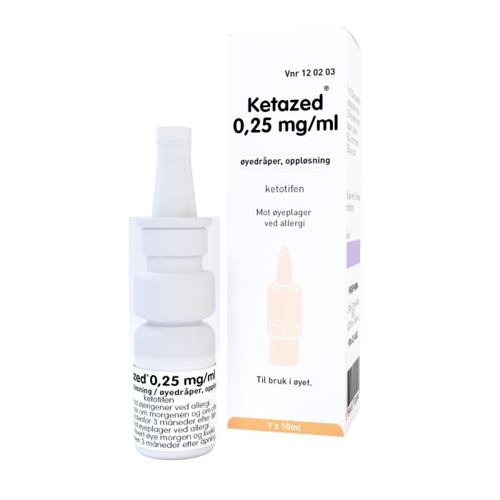 Ketazed 0,25 mg/ml øyedråper, 10 ml