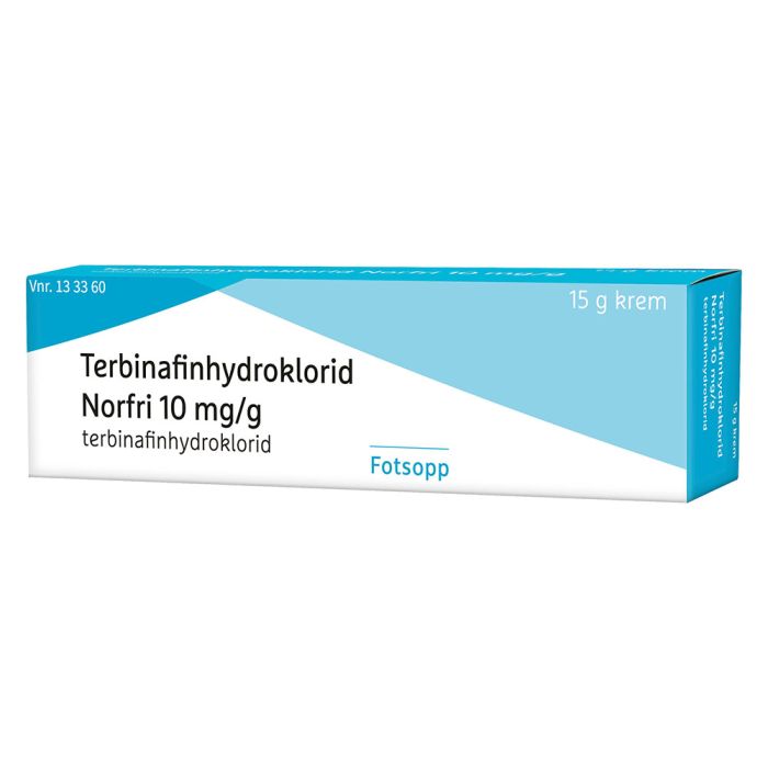 Terbinafinhydroklorid Norfri 10 mg/g krem 15g