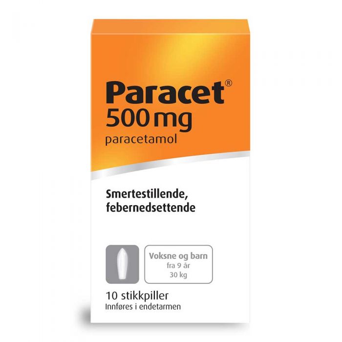 Paracet stikkpille 500mg 10 stk