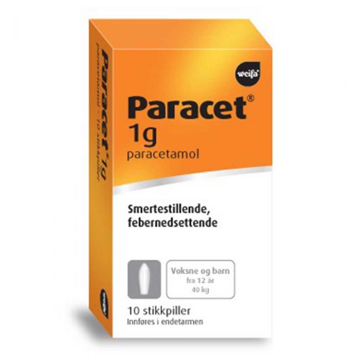 Paracet stikkpille 1g 10 stk