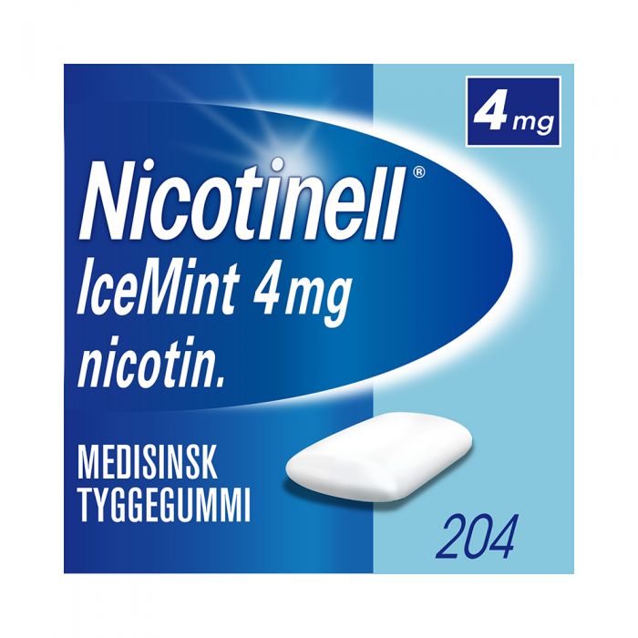 Nicotinell 4mg Tyggegummi for røykeslutt Icemint 204 stk