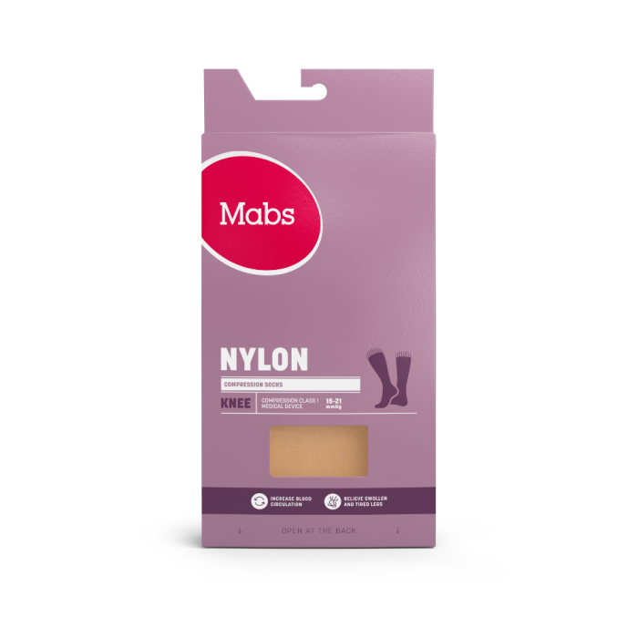 Mabs Nylon Knestrømpe K1 sand XL