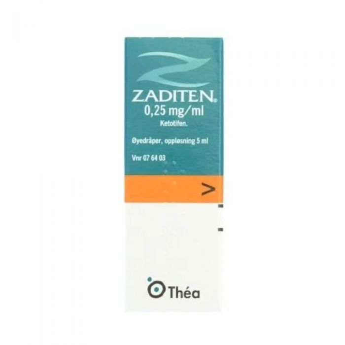 Zaditen Øyedråper 0,25/ml, 5ml