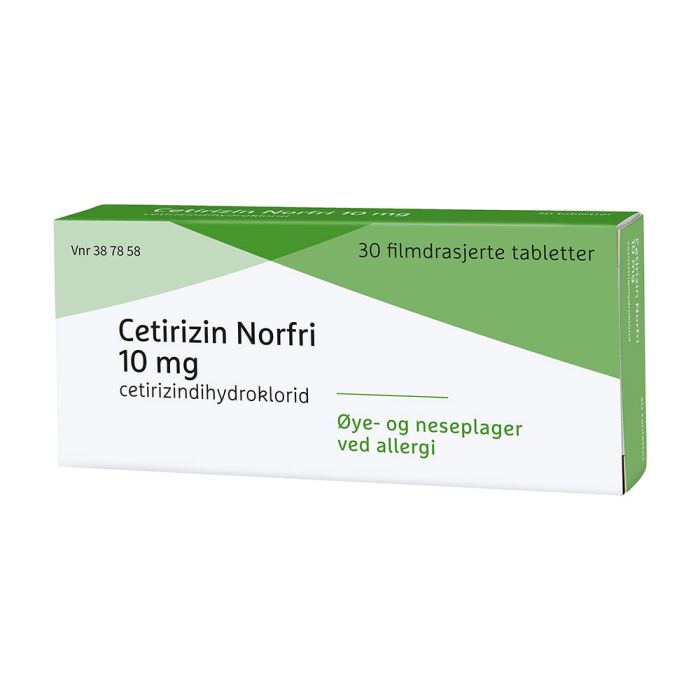 Cetirizin Norfri 10 mg filmdrasjerte tabletter 30stk