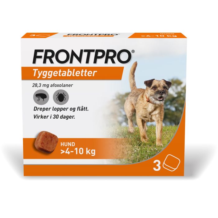 Frontpro flått tyggetablett til hund 4-10kg 28,3mg, 3 stk