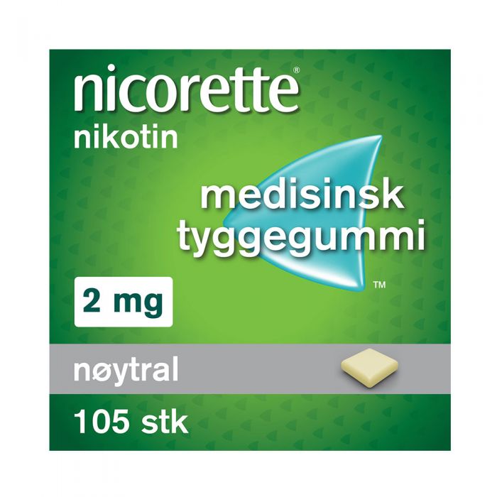 Nicorette tyggegummi nøytral 2 mg 105 stk