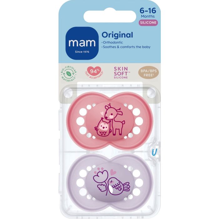 MAM Original 6-16m Silk PINK 2p
