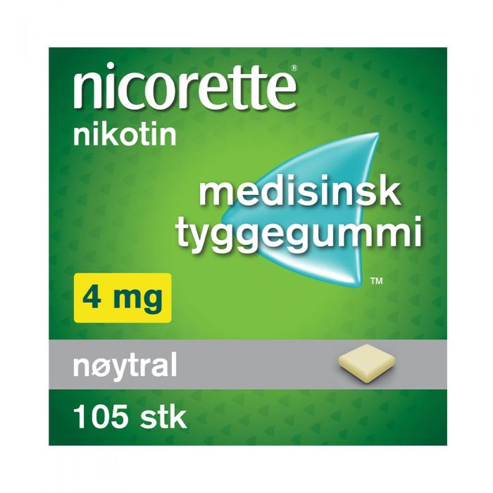 Nicorette tyggegummi nøytral 4 mg 105 stk