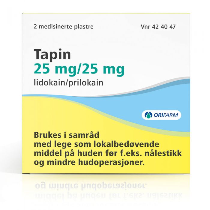Tapin 25 mg/25 mg medisinert plaster 2 stk.