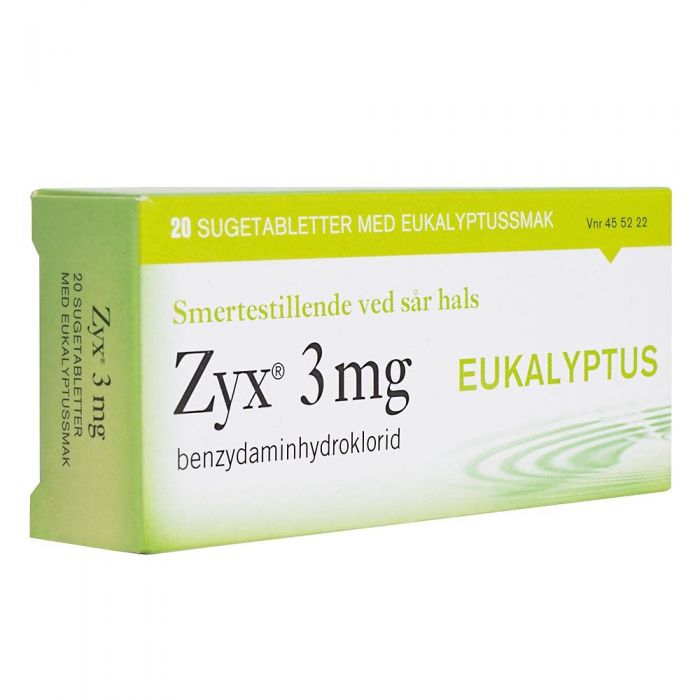 Zyx sugetabletter for sår hals eukalyptus