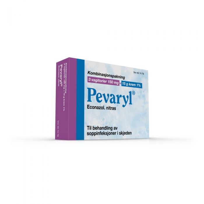 Pevaryl vagitorier 150 mg krem 1% 3 + 15g