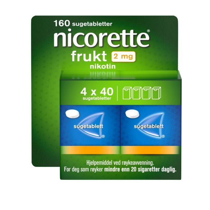 Nicorette sugetablett Frukt 2mg, 160 stk