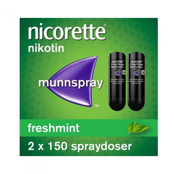 Nicorette mint munnspray 1mg/dose 2 x 150 doser