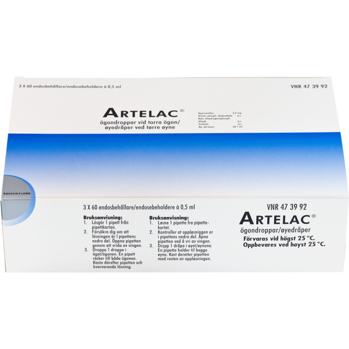 Artelac 3.2 mg/ml øyedråper, endosebeholdere 180 stk x 0.5 ml