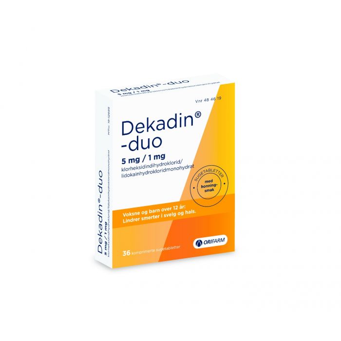 Dekadin-duo sugetablett 5 mg/1 mg 36 stk. honningsmak