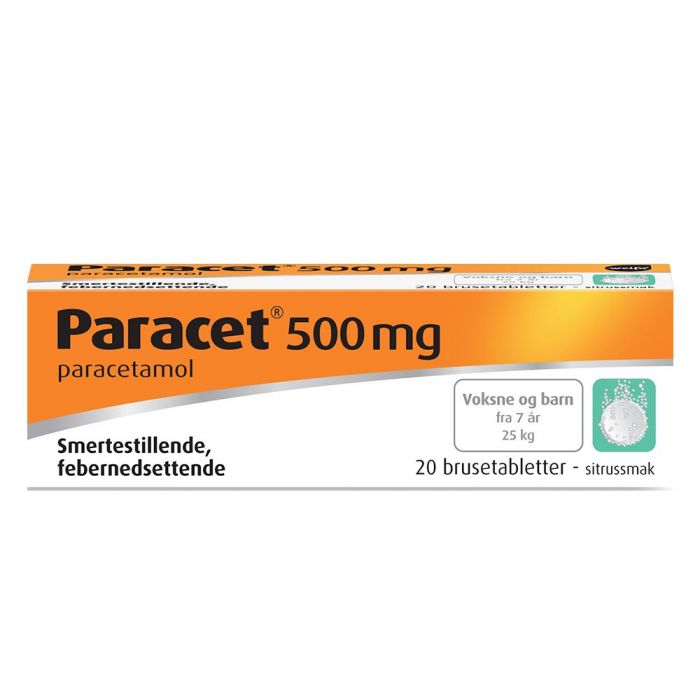 Paracet brusetabletter 500mg 20 stk