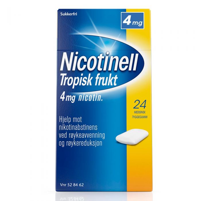 Nicotinell Tyggegummi 4 mg Tropisk Fruktsmak 24 stk