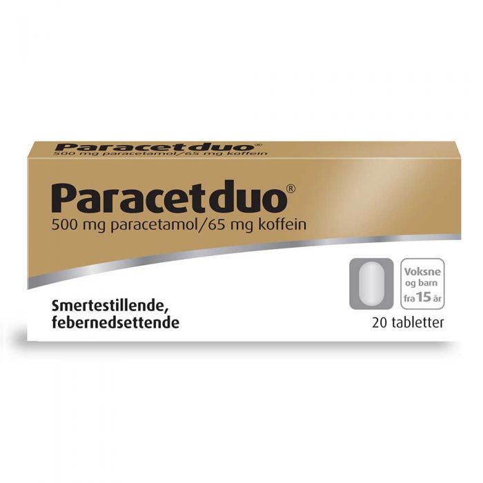 Paracetduo tabletter 500/65mg 20 stk
