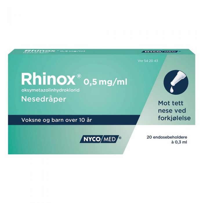 Rhinox nesedråper 0,5 mg/ml stk 20 x 0,3 ml