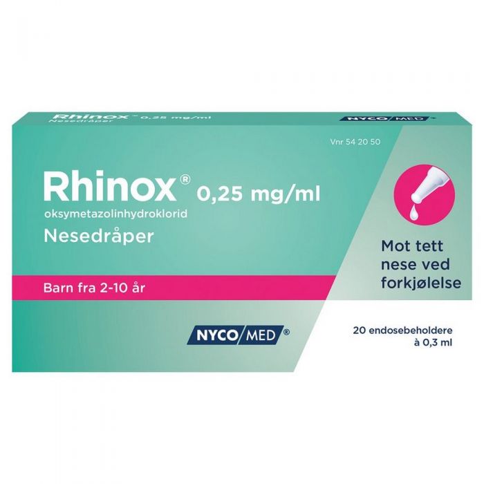 Rhinox nesedråper 0,25 mg/ml stk 20 x 0,3 ml