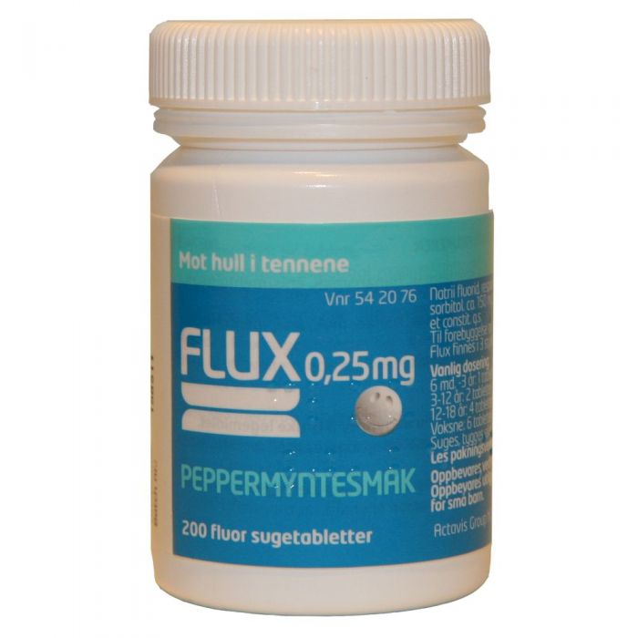 Flux sugetabletter peppmynte 0,25 mg 200 stk