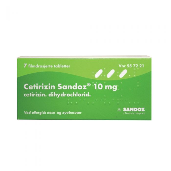 Cetirizin Sandoz tabletter 10 mg 7 stk