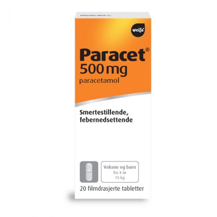 Paracet avlange rabletter 500 mg 20 stk