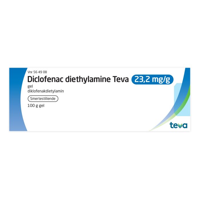 Diclofenac diethylamine Teva 23,2 mg/g gel,100 g