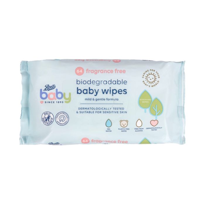 Boots Baby Våtservietter Biologisk nedbrytbare 64stk