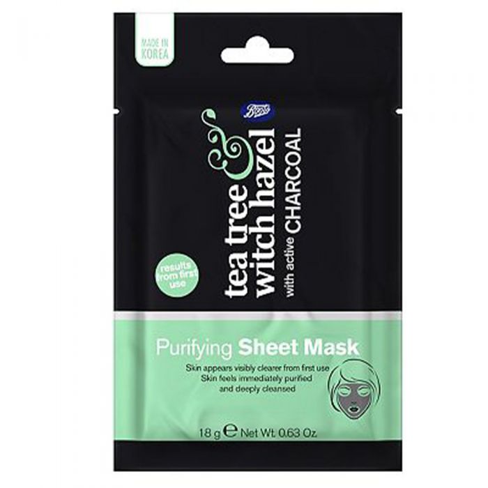 Boots Tea Tree & Witch Hazel Charoal Sheet Mask Boots