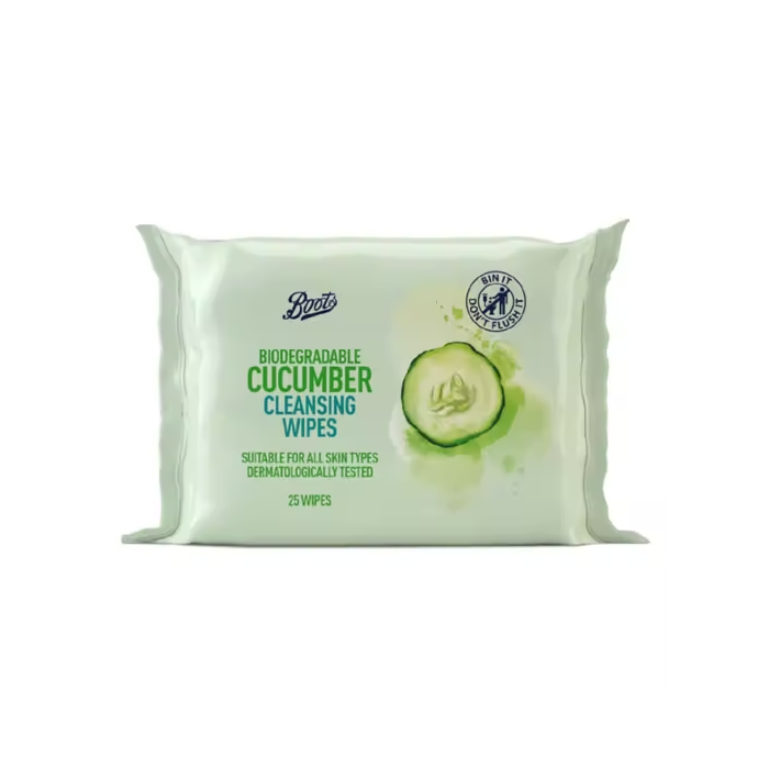 Boots Biodegradable Cucumber Cleansing Wipes 25stk