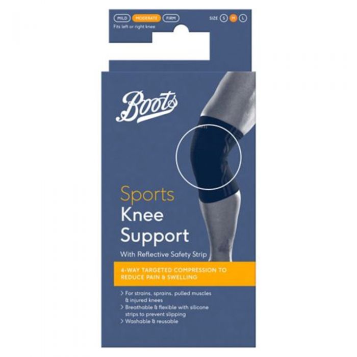 Boots Sports Knee Support With Reflective Safety Strip, M