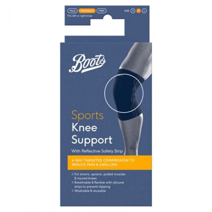 Boots Sports Knee Support With Reflective Safety Strip, L