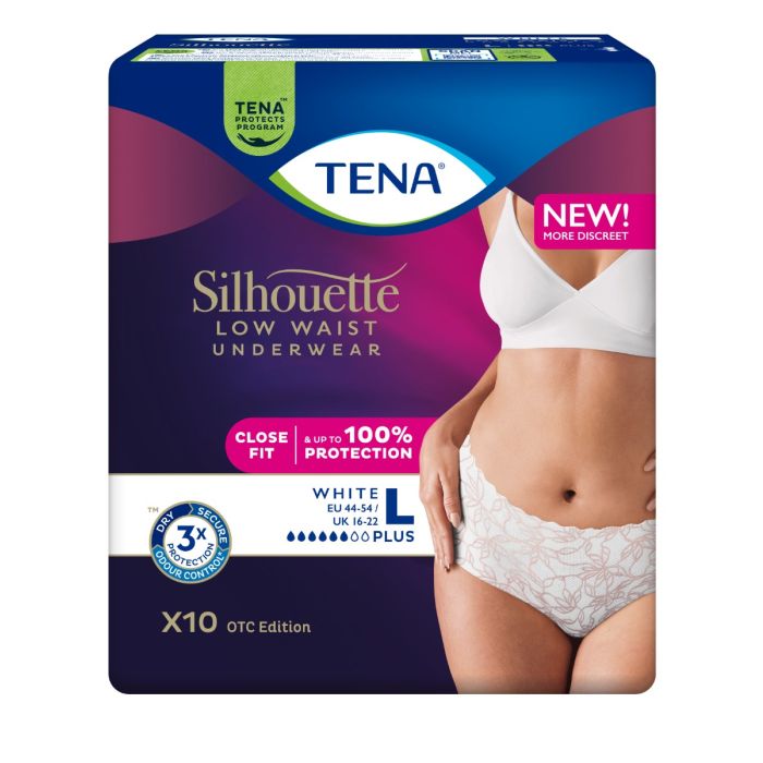 TENA Silhouette Pants Plus Low Waist Hvit L 