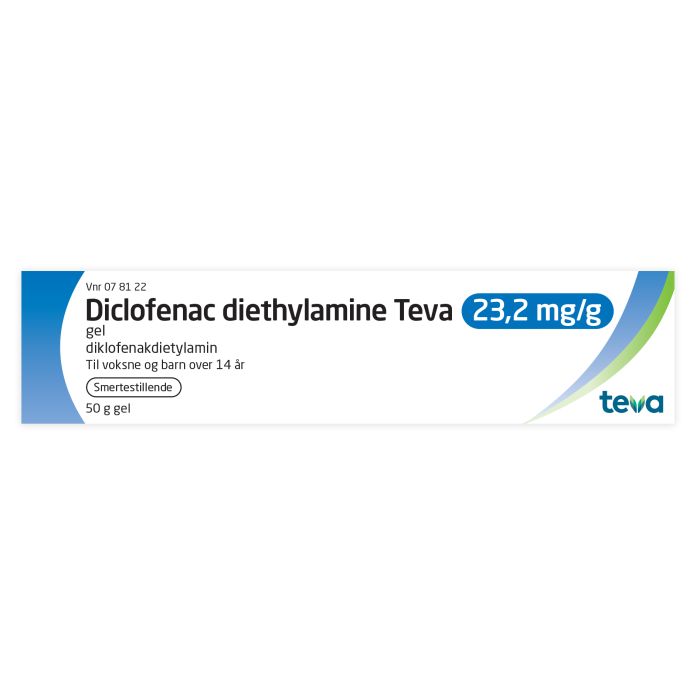 Diclofenac diethylamine Teva 23,2 mg/g gel, 50 g