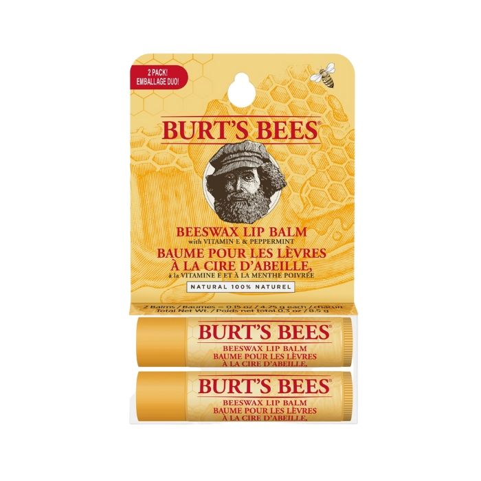 Burts Bees Lip Balm Beeswax Blister Twin Pack 2x4.25g