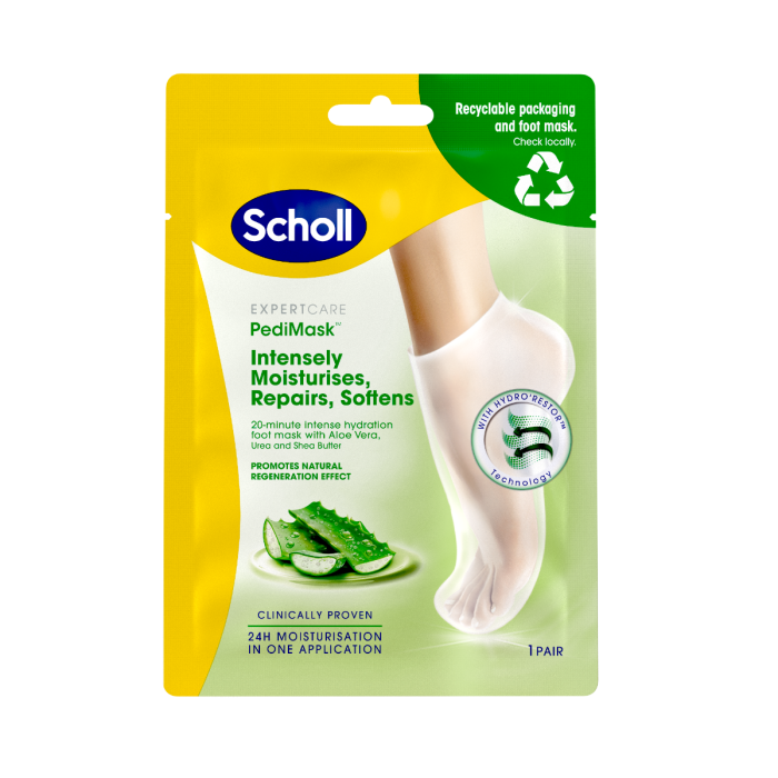 Scholl expert care fotmaske med aloe vera