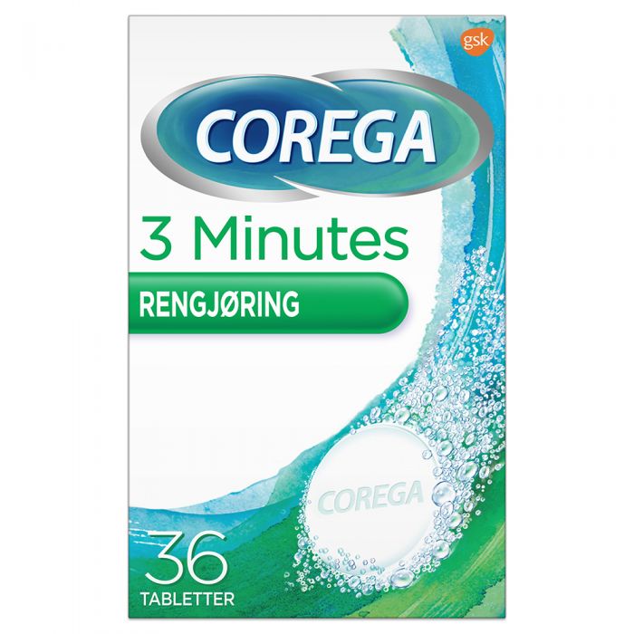 Corega Tabs 3 Min rensetabletter 36 stk