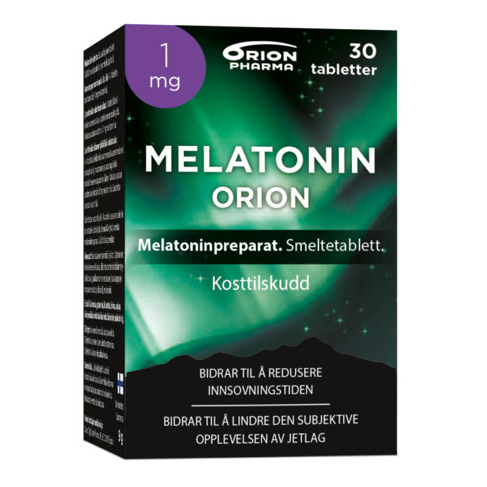 Melatonin Orion 1 mg. Smeltetablett  30 tabletter