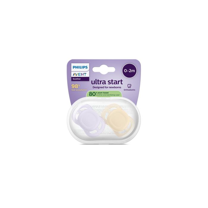 Philips Avent Ultra Start 0-2 måneder Lilla/Oransje, 2 stk