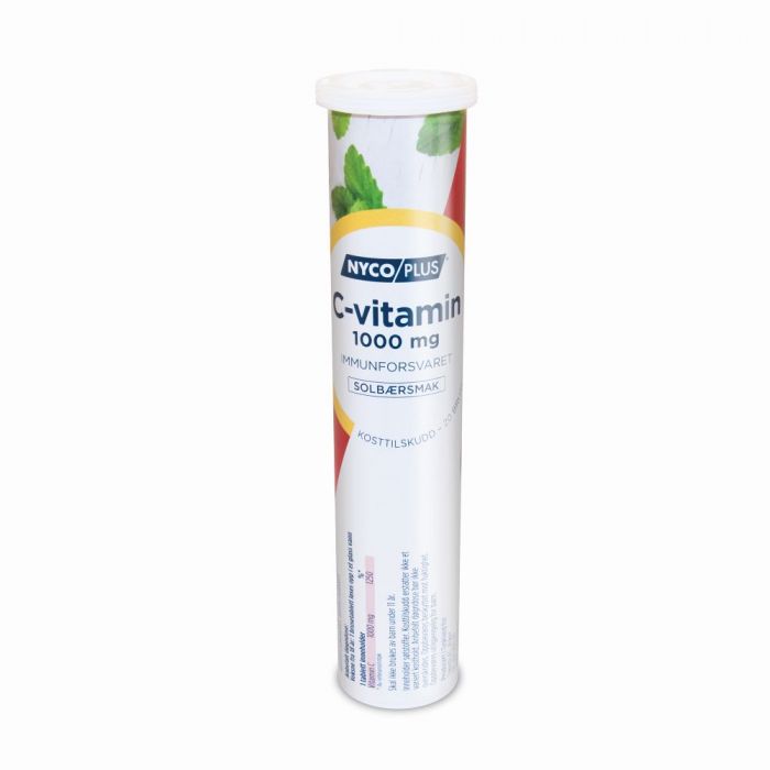 Nycoplus C-vitamin 1000mg brusetabletter med solbærsmak 20 stk