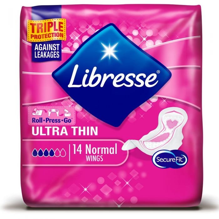 Libresse Ultra Thin, Normal, med vinger 14 stk