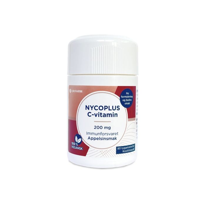 Nycoplus C-vitamin 200 mg Tyggetablett Appelsinsmak 80 stk