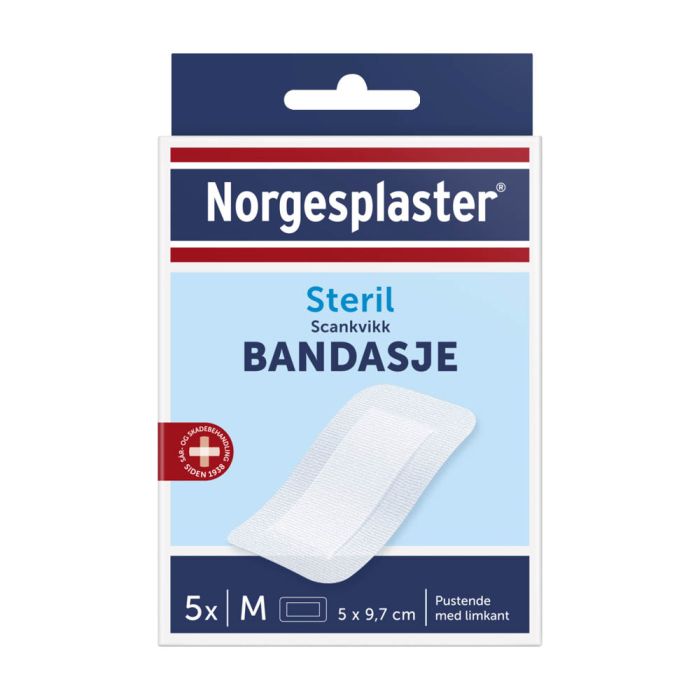 NP Scankvikk Bandasje sterile, hvit, 5x9,7cm