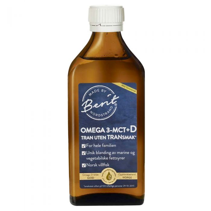 Berit Nordstrand tran m/Omega 3, MCTog vitamin D 250 ml