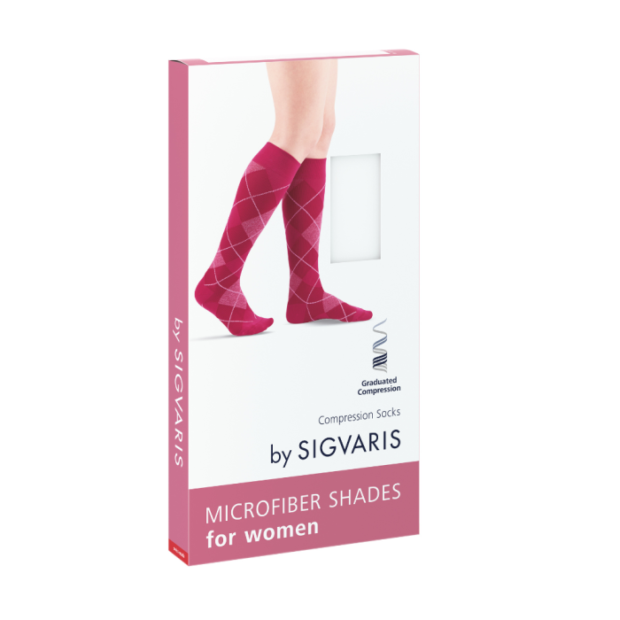 Microfiber shades Women Argyle Calf - Cherry Str.35-37