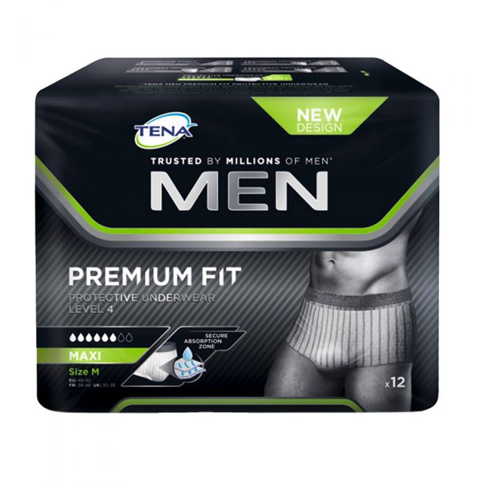 TENA Men Protective underwear Level 4, buksebleie, M, 12 stk